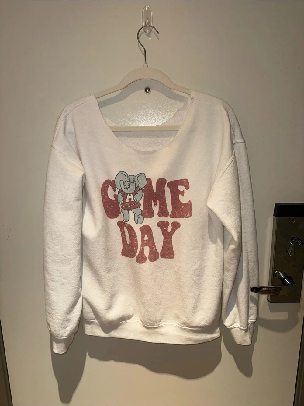 Game Day Sweatshirt with Mascot - White and Crimson